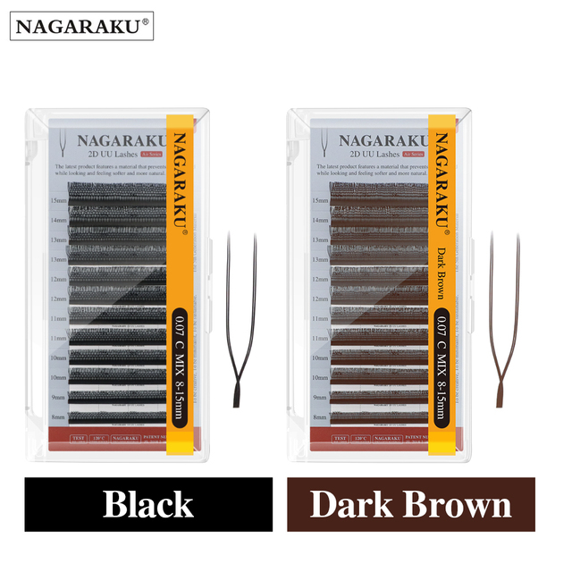 NAGARAKU 2D UU Shape Eyelash Extension Mega Volume Premade Fans Eyelashes Super Soft Full Dense Lashes