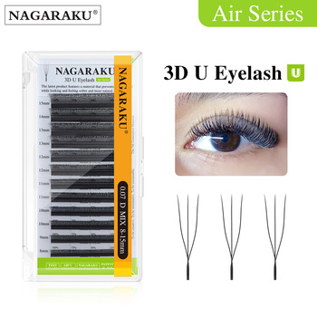 NAGARAKU 3D U Shape Eyelash Extension Mega Volume Premade Fans Eyelashes Super Soft Full Dense Lashes