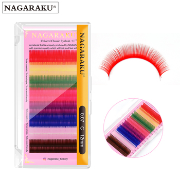 NAGARAKU Colors Rainbow Colored Eyelash Extension Faux Mink Color Eyelashes Colorful Cilia Eyelash Extension