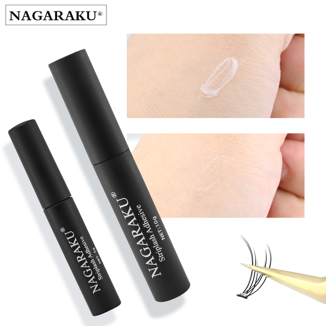 NAGARAKU Eyelash Glue for Cluster Eyelash Extensions Low Smell Non Odorless Fast Dry Make up Glue Passional Use