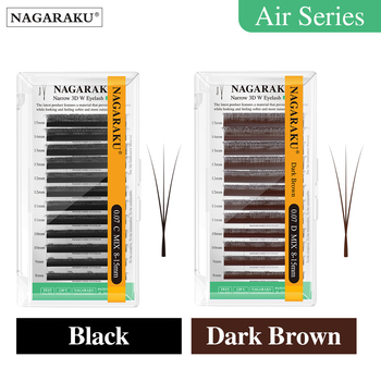 NAGARAKU Narrow 3D W Shape Eyelash Extension Mega Volume Premade Fans Eyelashes Super Soft Full Dense Lashes
