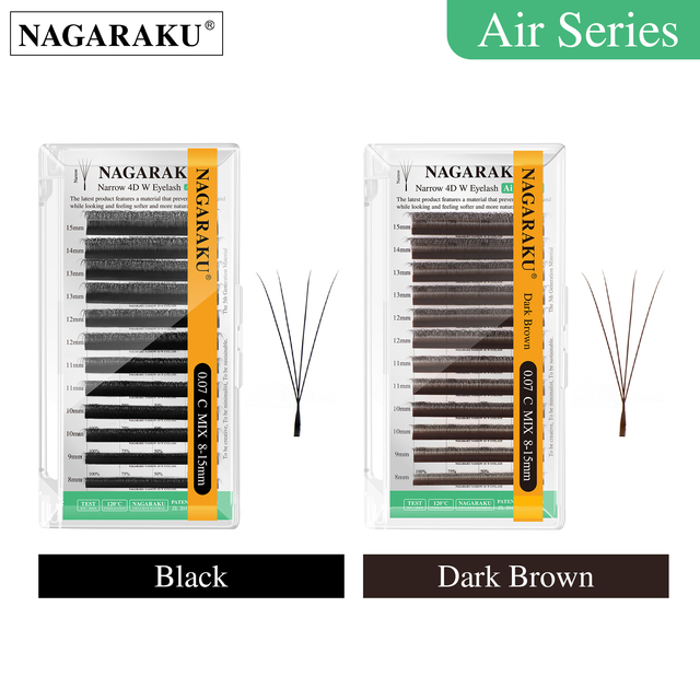 NAGARAKU Narrow 4D W Shape Eyelash Extension Mega Volume Premade Fans Eyelashes Super Soft Full Dense Lashes