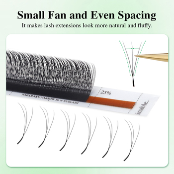 NAGARAKU Narrow W Shape 3D 4D 5D W Premade Fans Eyelash Extensions 54 Rows Large Capacity False Eyelash
