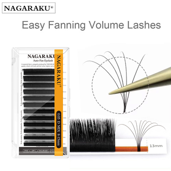 NAGARAKU New Arrival Same Length Auto Bloom Easy Fan Eyelash Extensions Pre-bonded Lashes Mega Volume Handmade Fans Eyelash