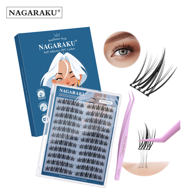 NAGARAKU Self-applied Manga DIY Cluster Eyelash Extension Segmented Lashes Glue-free Make up