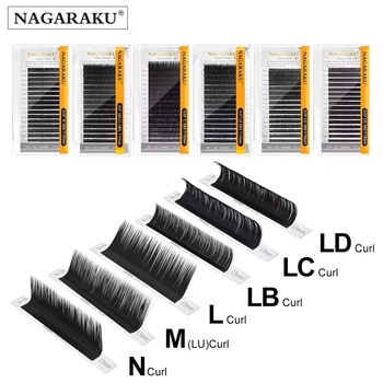 NAGARAKU Synthetic Mink Eyelashes Individual Eyelash Extensions L LC N Curl Mix 7-15mm Makeup Natural Soft High Quality Lashes