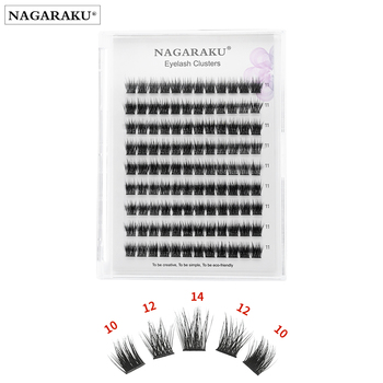 NAGARAKU T50 Cluster Eyelash Extensions D Curl 9-15mm Mixed Lengths Volume False Eyelash Premade Fans Lashes Wholesale