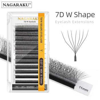 NAGARAKU W Shape 7D Eyelash Extensions Black Dense Premium Mega Volume False Eyelashes